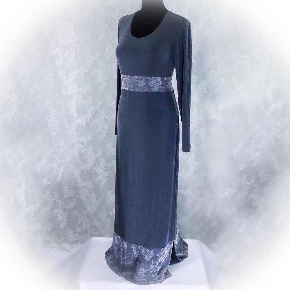 Gray Long Sleeve Lace Bodycon Dress Dressing Clio Waist Detail Stretch Gown S